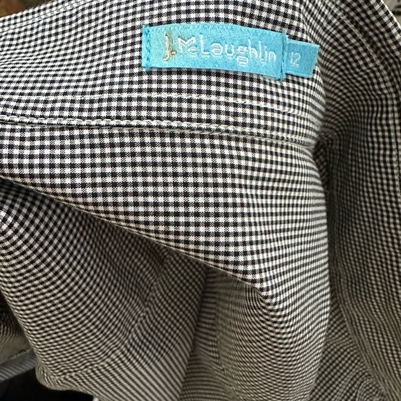 J. Mclaughlin Women Black and white checked Button Up  size 12 - Picture 6 of 10